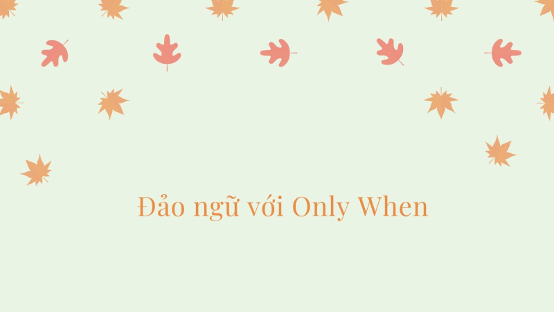 Cấu trúc câu đảo ngữ với Only When